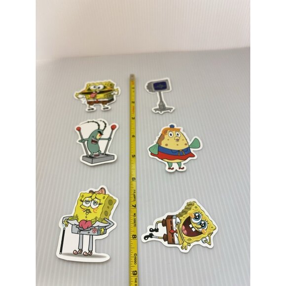 SpongeBob SquarePants 6pc Vinyl Stickers Lot Cartoon Water Bottle Laptop Decals - Picture 4 of 4